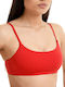 Blu4u Sports Bra Bikini Top with Adjustable Straps RED