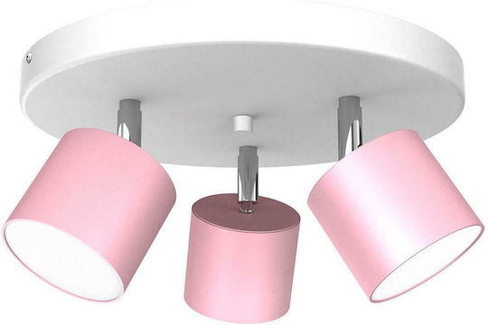 Eko Light Dixie Τριπλό Σποτ με Ντουί GX53 σε Ροζ Χρώμα