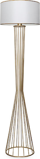 Megapap Clarke Floor Lamp H155xW38cm. with Socket for Bulb E27 White