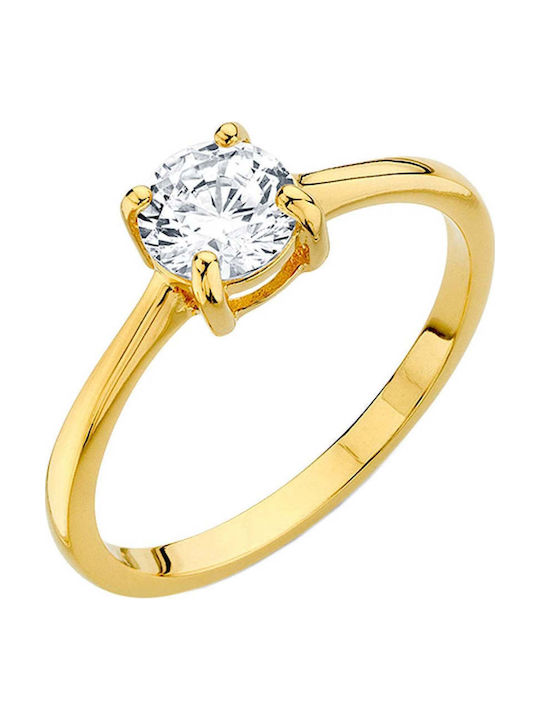 Vogue Single Stone from Gold Plated Silver