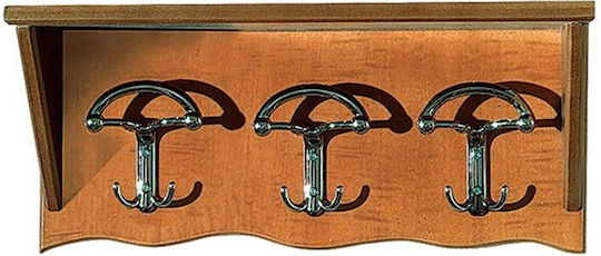 Biotrap Wooden Wall Hanger 6 Hooks Brown 51.5x22cm