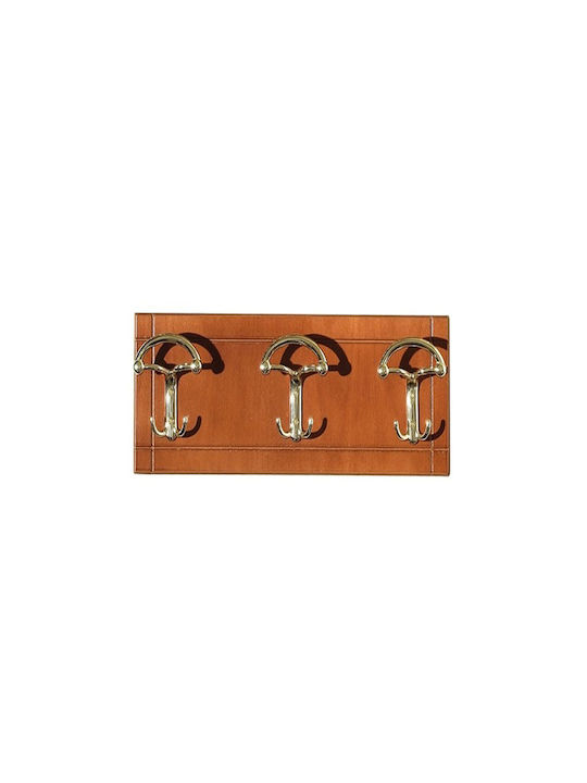 Biotrap Wooden Wall Hanger 6 Hooks Brown 50x16cm