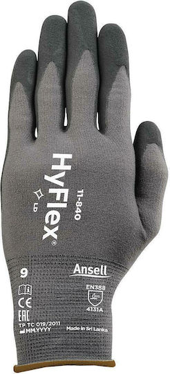 Ansell Hyflex 370004 Γάντια Εργασίας Μαύρα Νιτριλίου Πετρελαιοειδών
