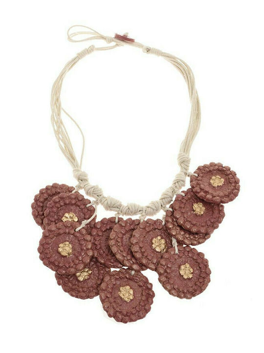Ble Resort Collection Colier Cu Design Floare Bordo