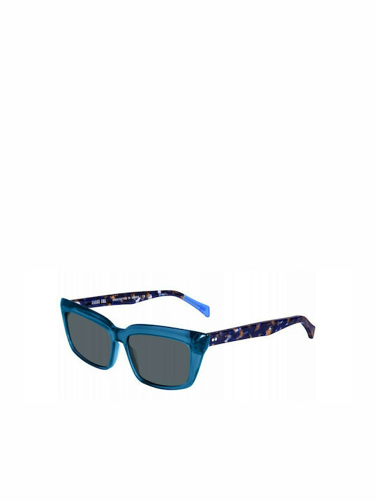 Urban Owl Electra III Women's Sunglasses with Teal Crystal Plastic Frame and Gray Lens