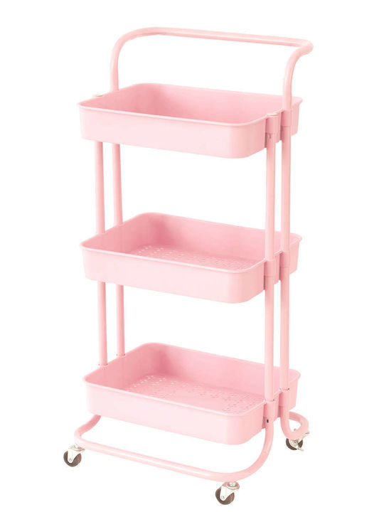 Ankor Kitchen Trolley Metallic in Pink Color 3 ...