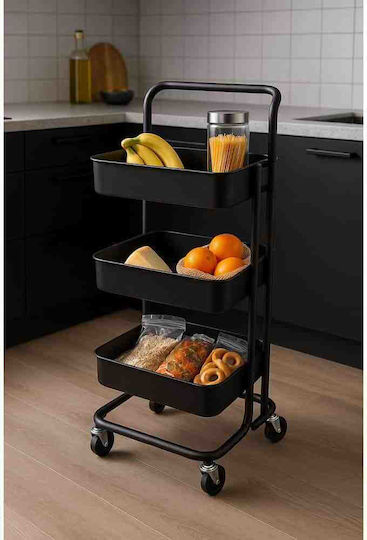 Ankor Metallic 3-Tier Food Rack Black 815463