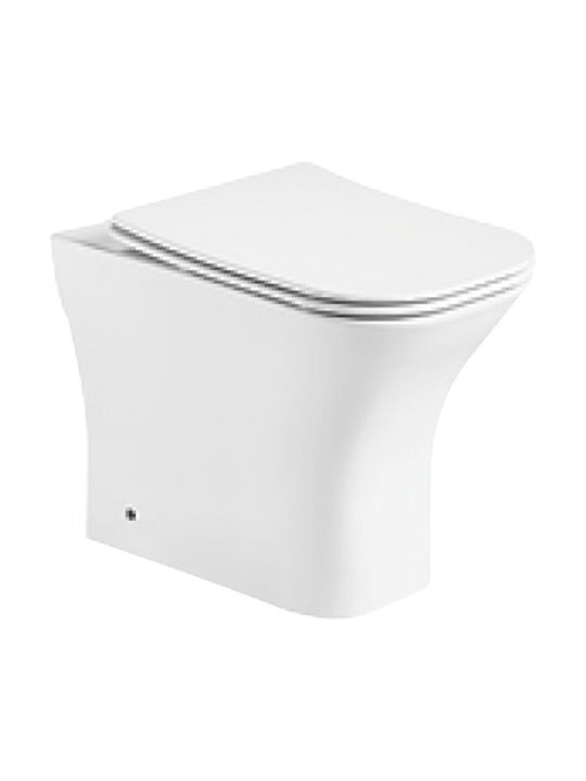 Vinci Square Rimless Floor-Standing Toilet that Includes Slim Soft Close Cover White