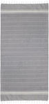 Inart Pestemal Beach Towel with Fringes Gray 170x90cm