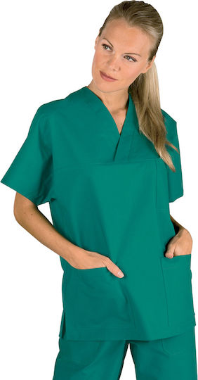 Isacco Unisex Green Cotton Medical Blouse