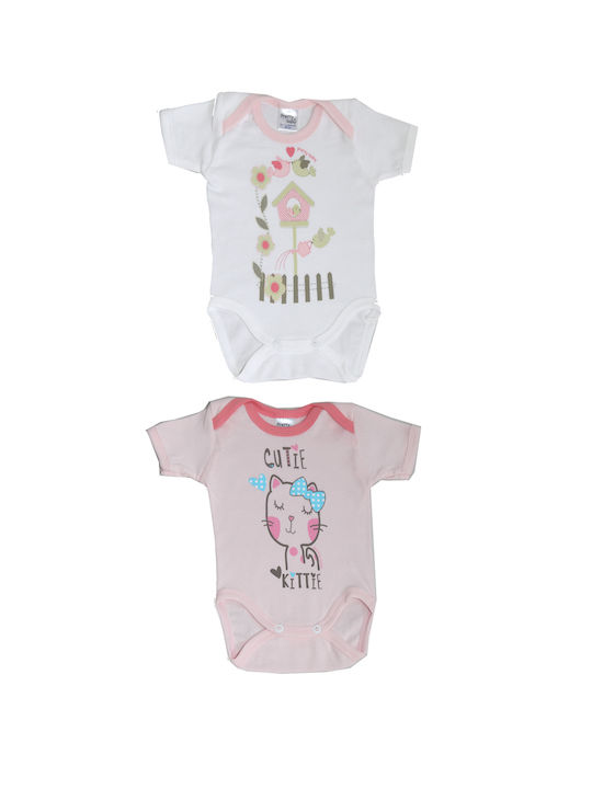 Pretty Baby Set Body pentru Bebeluși Lenjerie Mâneci scurte Multicolor