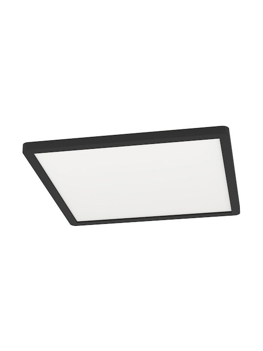 Eglo Rovito Κλασική Πλαστική Πλαφονιέρα Οροφής με Ενσωματωμένο LED σε Μαύρο χρώμα 29.5cm