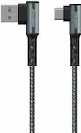 Energizer Angle (90°) / Braided USB 2.0 Cable USB-C male - USB-A male Black 2m (C710CKBK)