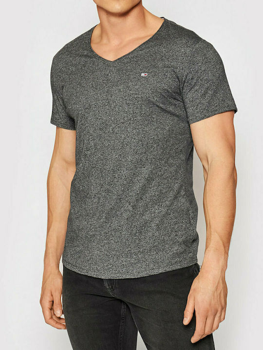 Tommy Hilfiger Men's Short Sleeve T-shirt with V-Neck Gray