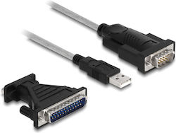 DeLock Καλώδιο USB-A σε RS232 25-pin male / RS232 9-pin male 1.8m