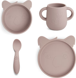 Nuuroo Feeding Set Κοάλα made of Silicone Pink 4pcs NU121-W