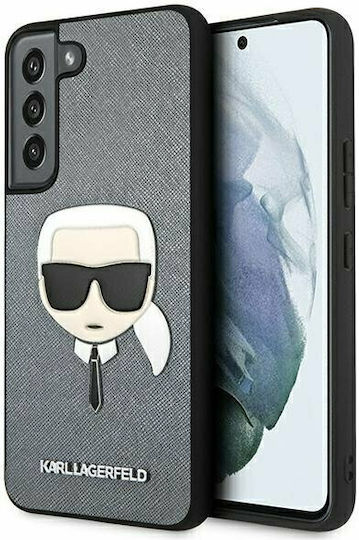 Karl Lagerfeld Saffiano Ikonik Karl`s Head Задна корица Пластмаса Сребрист (Galaxy S22+ 5G)