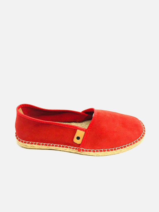 Flamenco Leder Herren Espadrilles in Rot Farbe