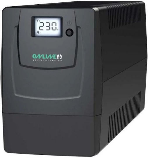Online Usv-Systeme Yunto Smile 800 UPS Line-Interactive 800VA 480W με 2 Schuko Πρίζες