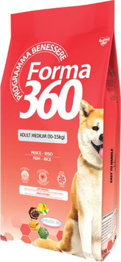 Forma 360 Hrana Uscată Pentru Câini Adulți Rase Medii 3kg Cu Orez Și Pește