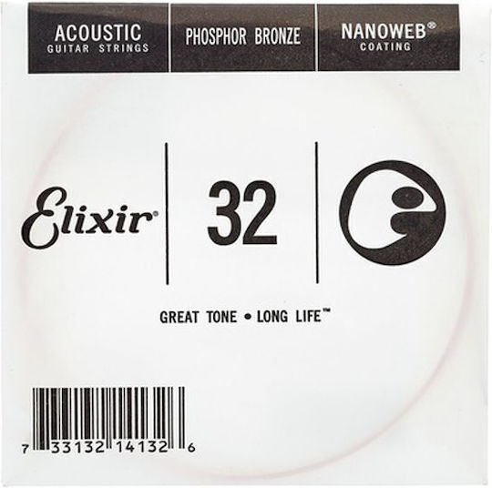 Elixir Nanoweb Einzel Phosphor-Bronze Laouto-Saiten 32 Zoll