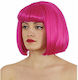 Carnival Wig Straight Pink with Fringe Fuchsia