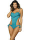 Carmen M-468 Strapless Ολόσωμο Μαγιό με Ανοίγματα Push Up Τιρκουάζ