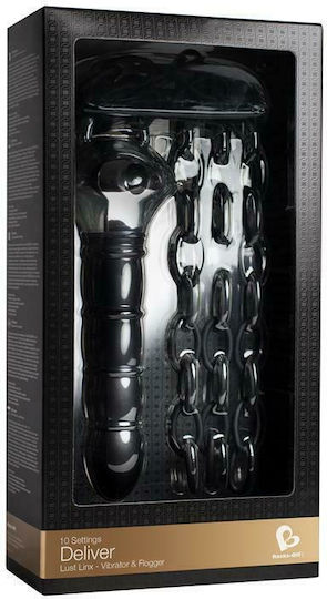 Rocks Off Deliver Vibrator Lust Linx Vibrator & Flogger Black