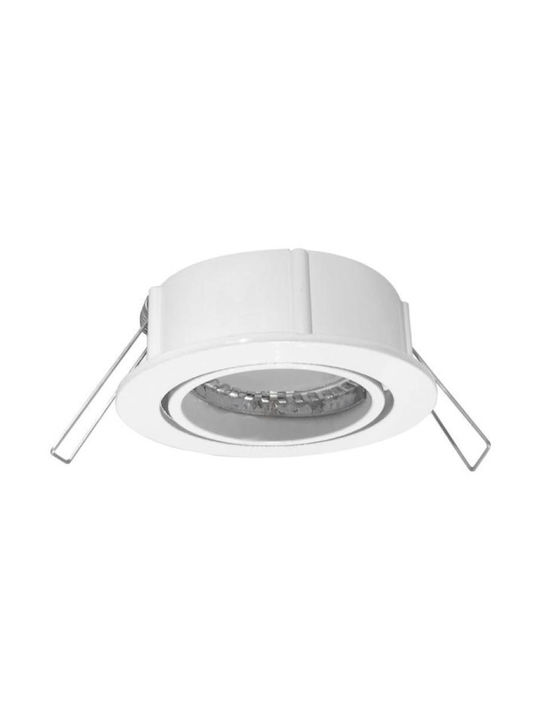 Elvhx Round Metallic Recessed Spot with Socket GU10 White 1pcs