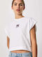 Pepe Jeans Charlotte Women's Summer Crop Top Cotton Short Sleeve White