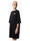 Summer Mini Athletic Dress T-Shirt Short Sleeve Black