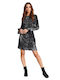 Rut & Circle Mini Evening Dress with Ruffle Black
