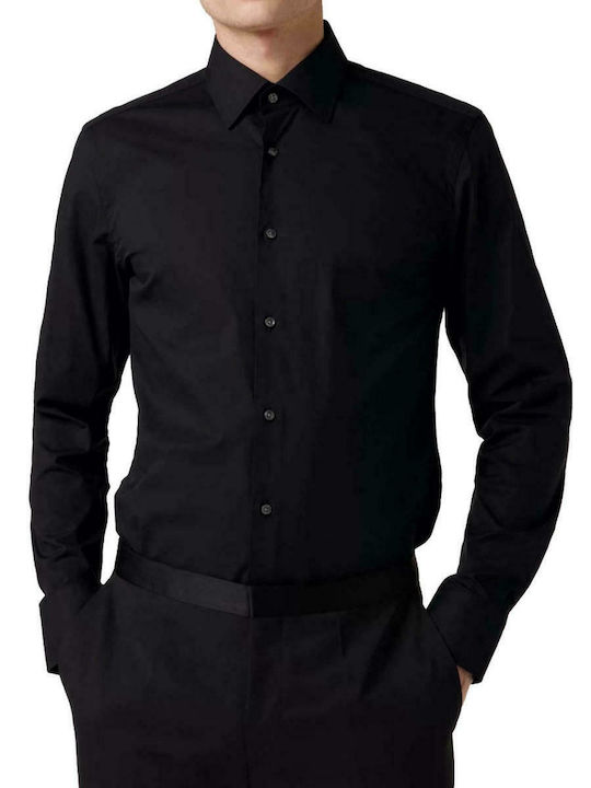 Hugo Boss Men's Shirt with Long Sleeves Slim Fit Black