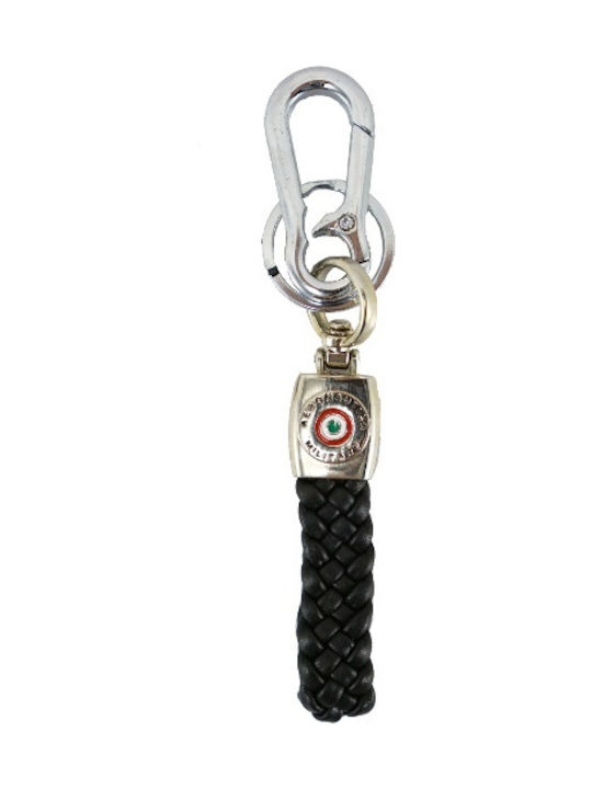 Aeronautica Militare Leather Keychain Black