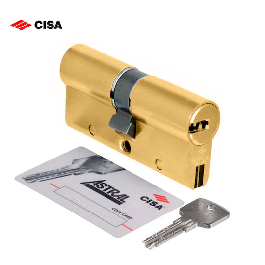 Cisa Cilindru de Încuietoare De Securitate Astral S 80mm (40-40) cu 5 Chei Auriu