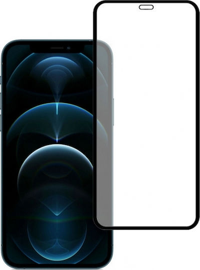 9H Пълно лепило Закалено стъкло за цялото лице Черен (iPhone 13 mini)