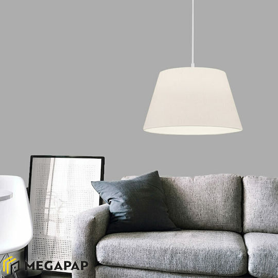 Megapap Elanor Висящо Осветително Тяло Бял с Цокъл E27 37x21x70см.