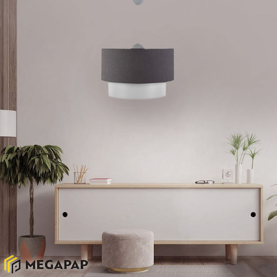 Megapap Whitehouse Pendant Light Gray with Socket E27 30x20x55cm