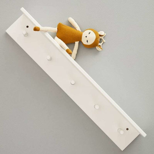 Kids Concept Kids Wooden Wall Hanger with Shelf 60x9x10cm