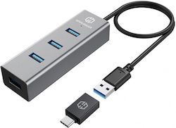 Graugear USB Hub 4 Θυρών (USB-A / USB-C) G-HUB4-AC