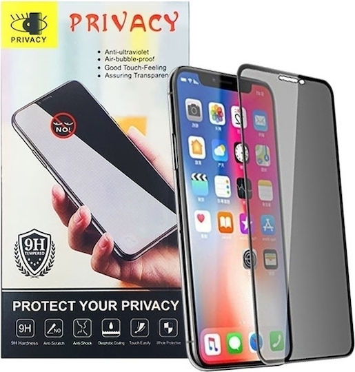 Privacy Full Face Tempered Glass Μαύρο (Galaxy A02s)