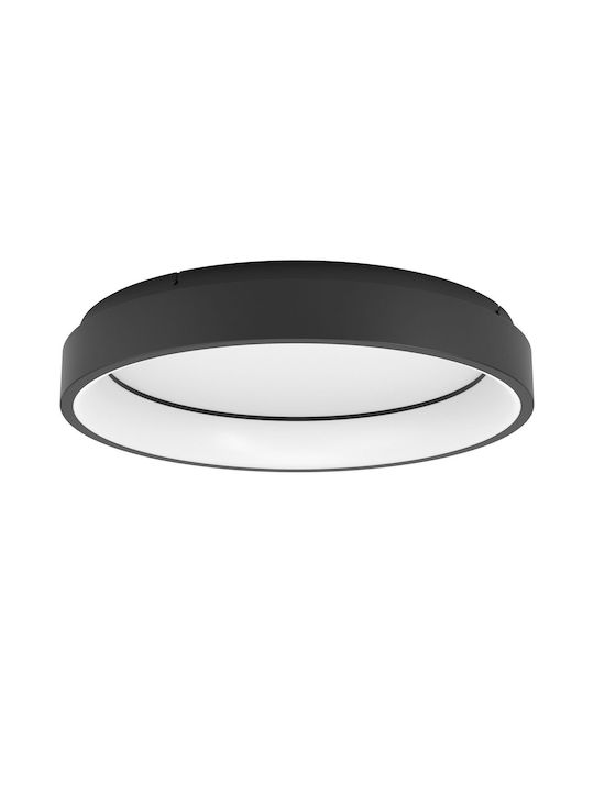 Eglo Marghera Smart Ceiling Mount Light 60cm Black with Integrated LED and Remote Control
