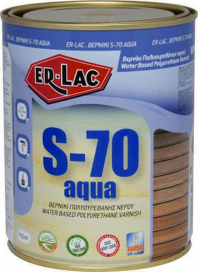 ER-LAC S-70 Aqua Βερνίκι Επιφάνειας Πολυουρεθάνης Νερού Άχρωμο Ματ 2.5lt