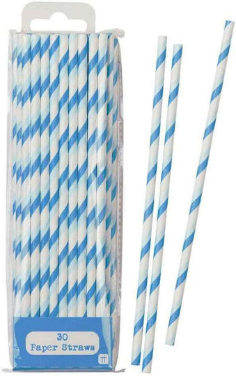 Talking Tables MIX-STRAW-BK Paie De Băut Hârtie Albastre 30 Bucăți