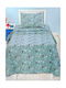 Sheet Set Single with Elastic Band Cotton Hot air balloon Petrol 100x200cm 3pcs