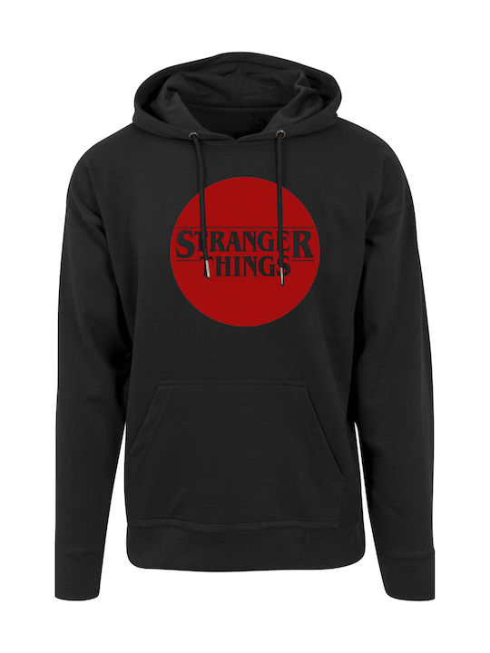 Stranger Things in black hoodie with hood and pockets by Pegasus