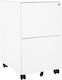 Schublade Büro mit Rollen & Schloss White 39x45x67cm
