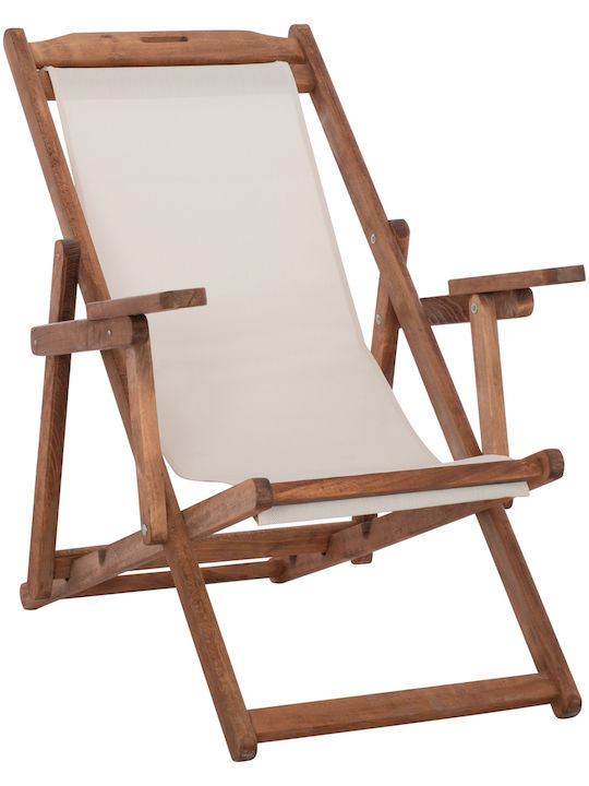 Λήμνος Deckchair with Arms Ecru 62.5x97x105cm