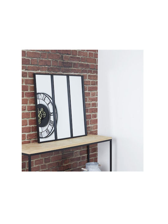 The Home Deco Factory Wall Mirror with Black Metallic Frame 61.5x61.5cm 1pcs