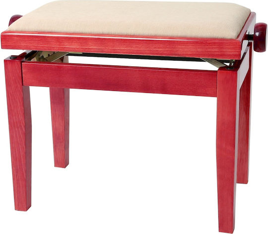 Gewa Piano Bench Deluxe Σκαμπό Πιάνου Ρυθμιζόμενο High Gloss Cherry Μ52xΠ30xΥ45-57cm